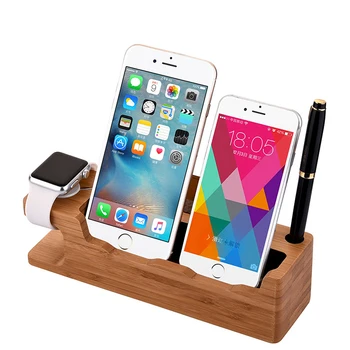

Wooden Charging Dock Station Mobile Phone Stand Holder Charger For Apple iPhone X 8 7 Plus 6 6S Plus 4s 5s SE For apple Watch