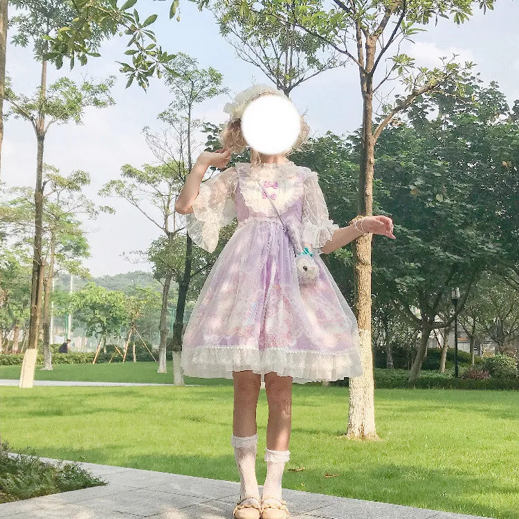 Cosplay&ware Kawaii Clothing Japanese Fashion Lolita Jsk Dress Women Summer Cute Bow Cat Strap Gothic Tea Party Sweet -Zentai shop online