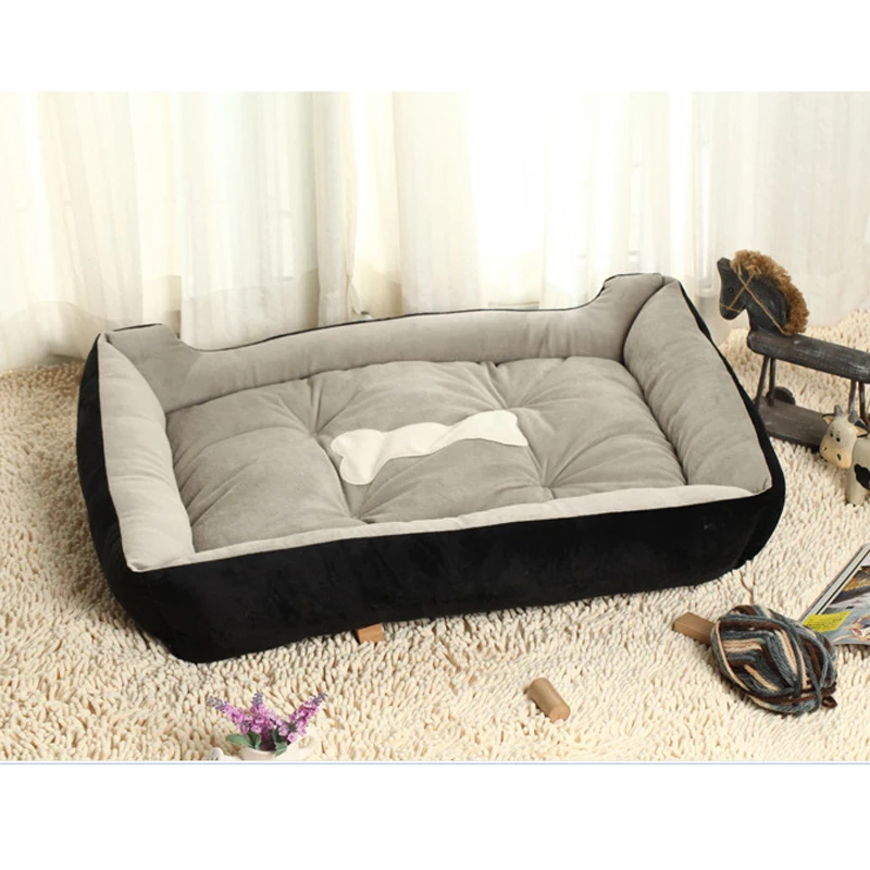 

6 Size Soft Fleece Pet Dog Bed Cushion Bone Print Large Breed Dog Beds For Labrador Golden retriever Summer Dog Mat