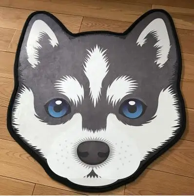 3D толстый мультфильм собака форма головы противоскользящие ковры собака печать коврики ванная комната пол кухня ковры 60X60 80X80 см