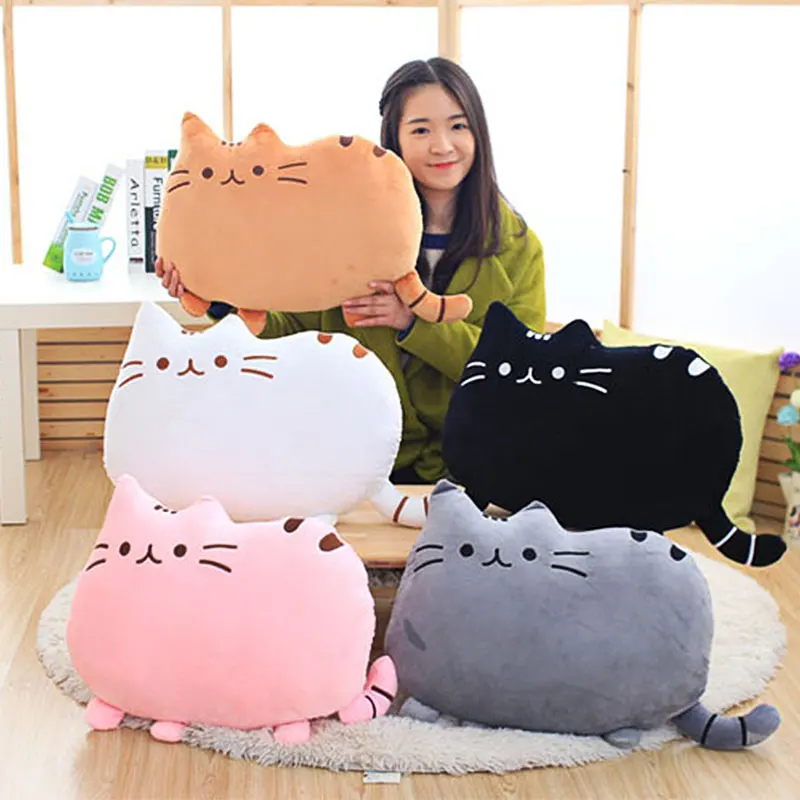 Oreillers en peluche 25cm gros chats joli cadeau d'anniversaire pour enfants fille ami en peluche animaux doux anti-Stress oreiller de couchage