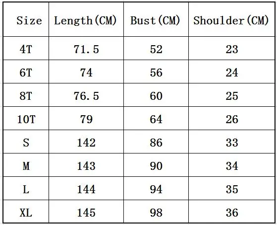 Size chart