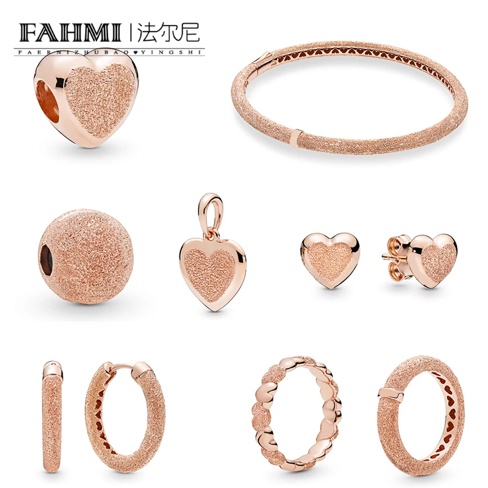 

FAHMI 100% 925 Sterling Silver Geometric Simple Mosaic Gemstone SPACER Charm Original Women Fashion Jewelry Factory Direct Sales
