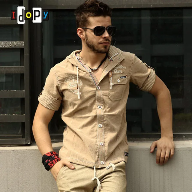 military style casual shirts