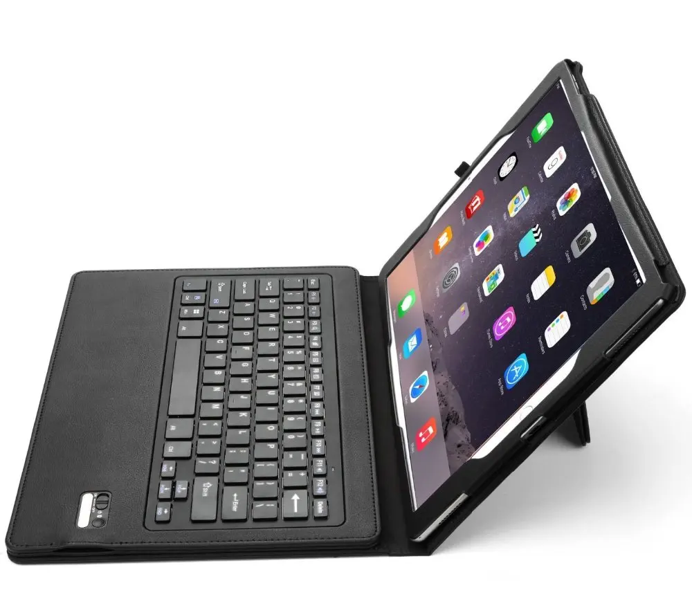 Keyboard case for iPad Pro 12.9 inch, 2 in 1 Folding PU Leather Folio