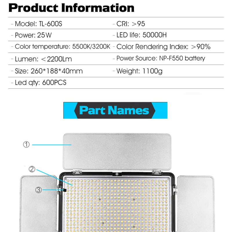 Spash TL-600S светодиодный светильник 600 светодиодный s 3200 K/5500 K с регулируемой яркостью фотографический светильник ing Studio светодиодный светильник с пультом дистанционного управления