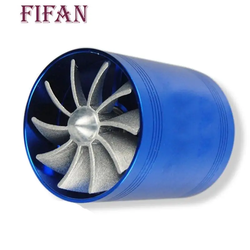 

FIFAN Double Turbine Turbo Charger Air Intake Gas Fuel Saver Fan Car Supercharger