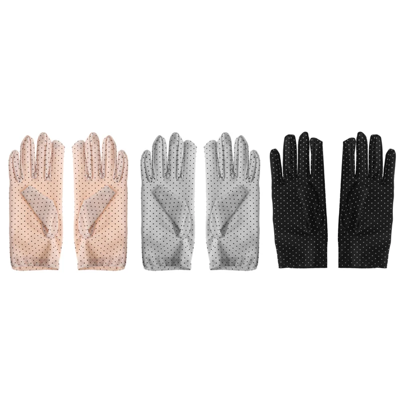

Female Women Summer Cotton Short Gloves Design Sun-shading Slip-resistant Gloves