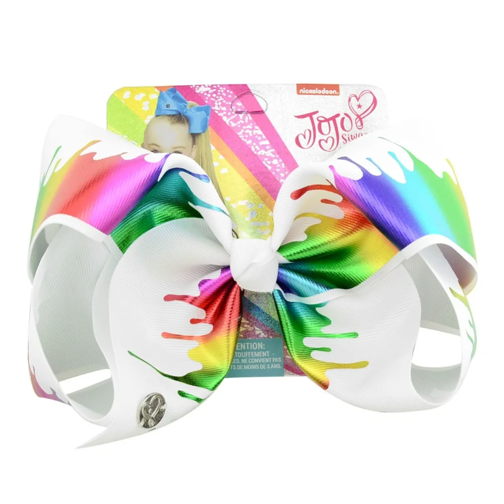 

New 1piece 8inch Jo Jo Bows Rainbow Unicorn Hair Bows With Clips For Kids Girls Hairpins Handmade Hair Accessories for Girls