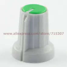 PHISCALE 20 шт зеленая ручка потенциометра с нескользящей полосой 15x17x6/15*17*6 мм