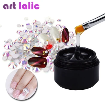 

Artlalic 8ML Nail Art Rhinestones Glue Gel Use for Nail Tips Decoration Pearl Gem Glitter Jewelry Garment Stick Tool