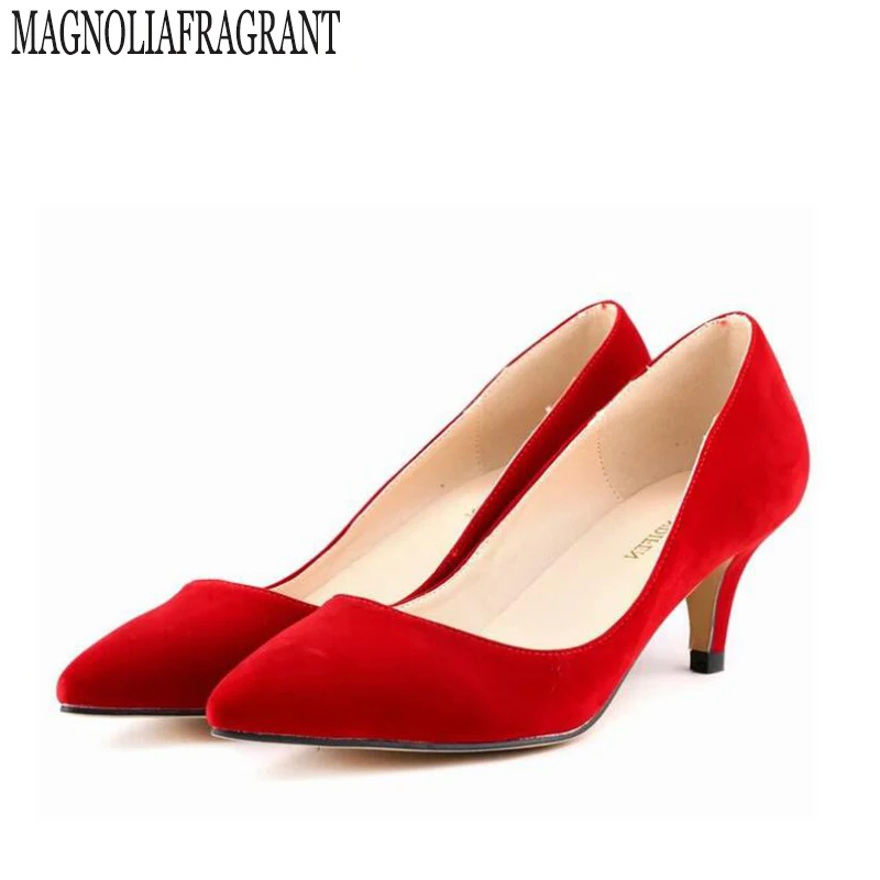 

Genuine large size single toe head high heels shallow mouth thin heel velvet shoeS woman star with w824