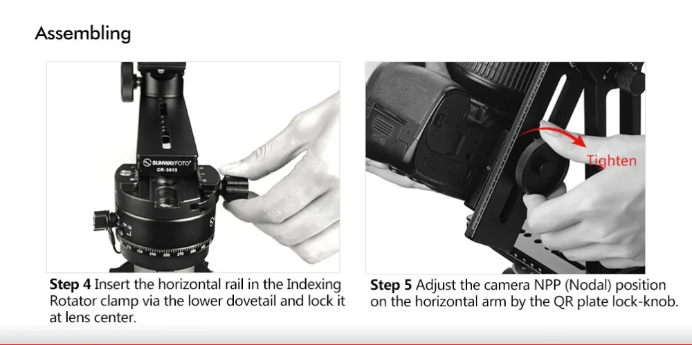 SUNWAYFOTO CR-3015A 360 градусов VR панорамная головка штатива легкое вращение вертикальной рельсы на 180 градусов для четкой съемки Nadir
