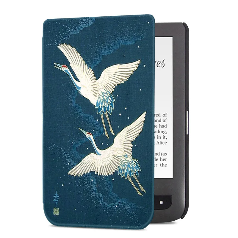 BOZHUORUI чехол для Pocketbook Aqua 2/Touch Lux 2 электронных книг, мода окрашенные Pocketbook 626/641 ультратонкий кожаный чехо - Цвет: Flying Crane