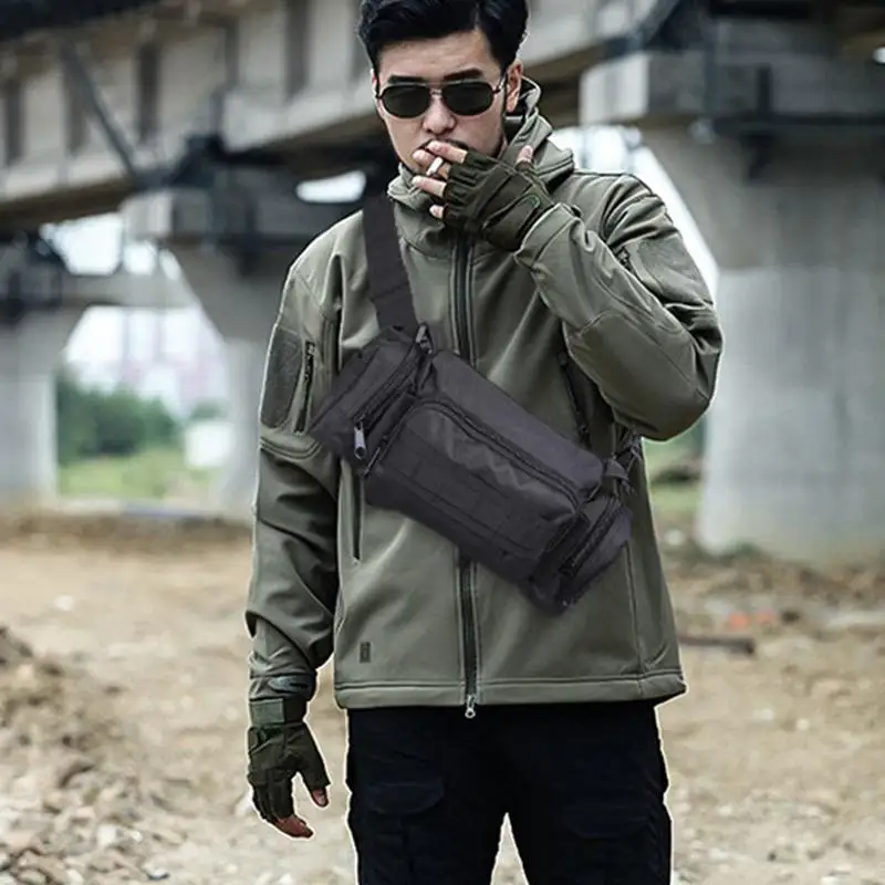 

NIBESSER Men's 2 Way Crossbody Bags For Men Messenger Chest Bag Pack Functional Bag Belt Sling Waist Pack Travel Handbags
