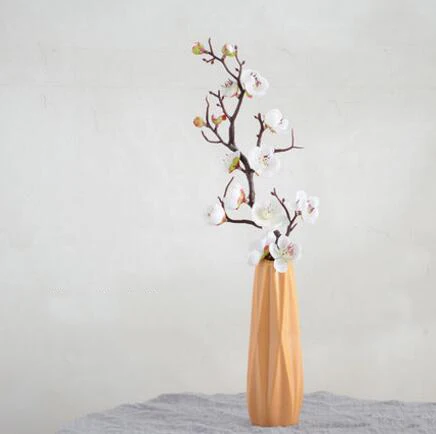 Керамическая ваза+ набор искусственных цветов сливы, украшение для гостиной, украшение для дома, настольные букеты, кофейные сушеные цветы, Декор - Цвет: style 19
