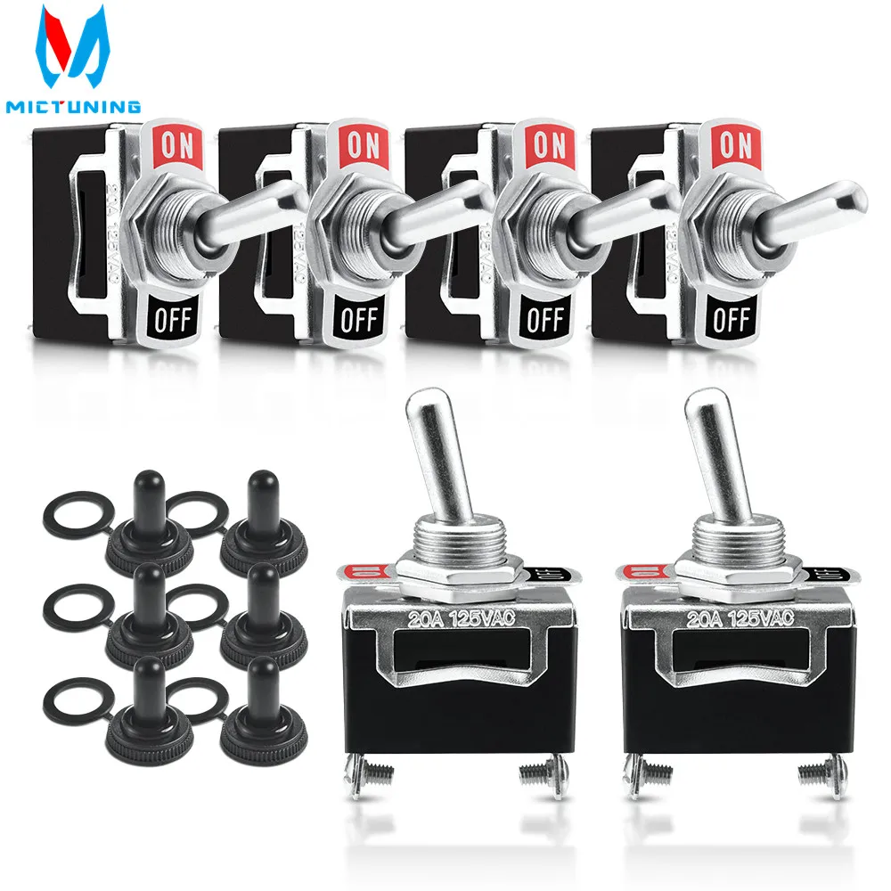 MICTUNING 6 шт. SPST 2Pin вкл/выкл клавишный тумблер сверхмощный 15A 250 В/20A 125 в