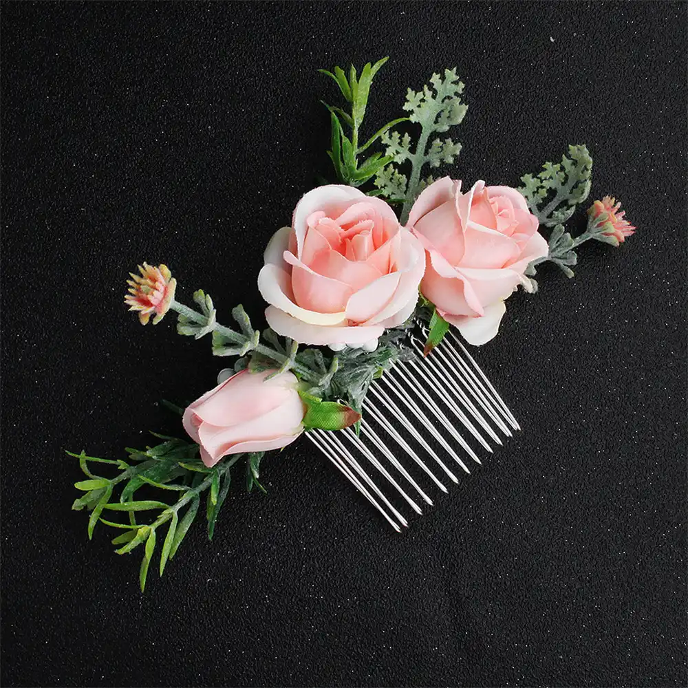 Details about / Bridal Boho Rose Flower Hair Comb Clip Hairpin Wedding Party Ha Accessories K6S3