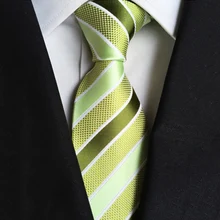 Зеленые шелковые галстуки подарки для мужчин рубашка свадьба cravate pour homme полосатый тканый галстук, жаккардовый вечерние Gravata бизнес строгий галстук