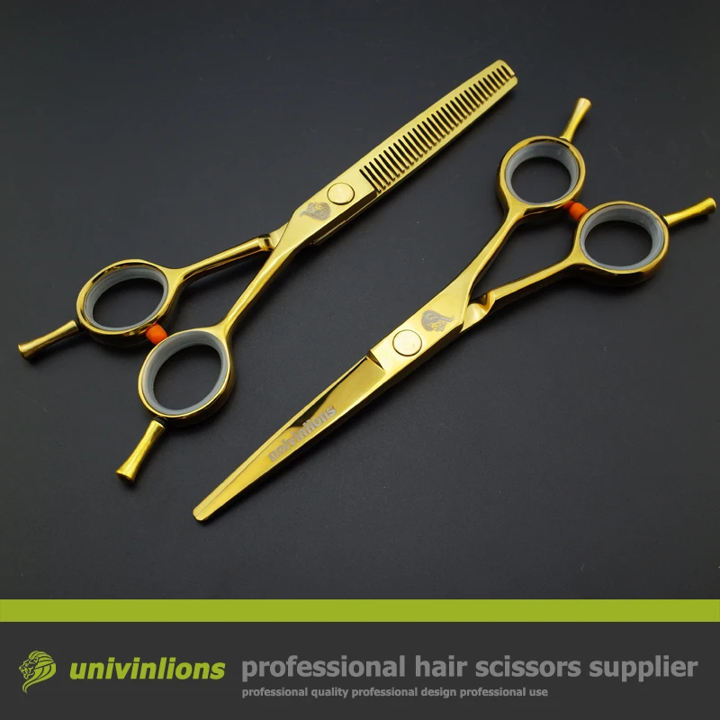 5.5" best golden scissors gold scissors hairdressing 440C japanese hair