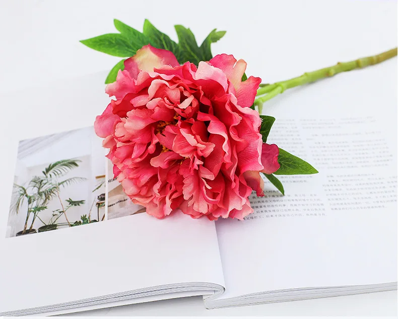 rose red roses artificial peonies 