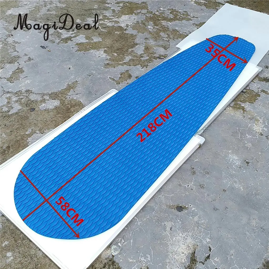 1 Piece Anti-slip EVA Surfing Surfboard Traction Anti-Slip Pad Deck Grip Tail Pad Gray/Blue Water Sports for Skimboard Bodyboard