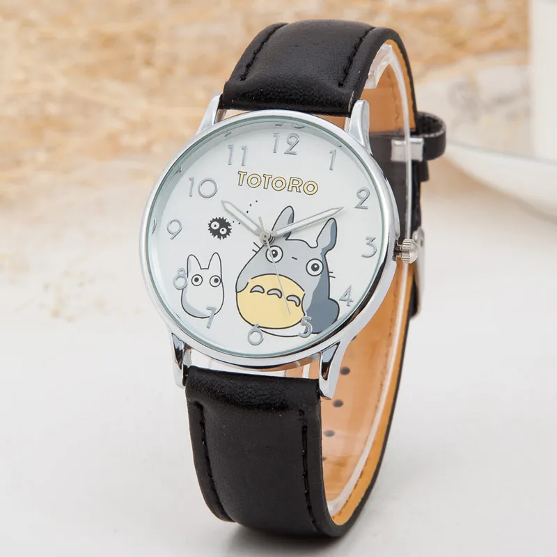 Модные Мультяшные часы Totoro женские повседневные кварцевые с кожаным ремешком