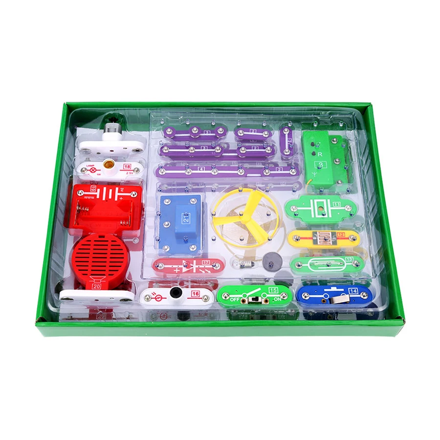 2019 Electronics Discovery Kit Smart Electronics Block Kit Educational Science Kit Toy DIY Building Blocks Electric Circuits Kit