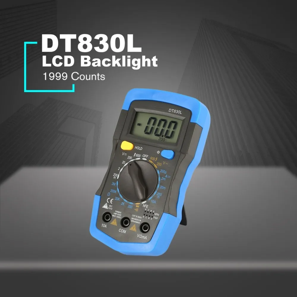 

DT830L LCD Digital Multimeter Voltmeter Ammeter Ohmmeter AC/DC Volt LCD Tester Meter Electrical Tester