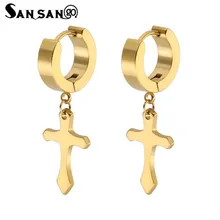 Позолоченные сережки-гвоздики из нержавеющей стали для девушек и женщин, разные цвета, вечерние ювелирные изделия, подарок