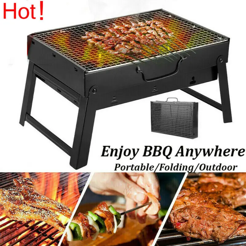 

Foldable BBQ Grills Patio Barbecue Charcoal Grill Stove Stainless Steel Outdoor Camping Picnic Barbecue BBQ Accessories Tools