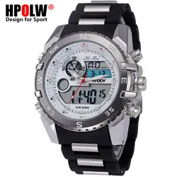 Мужские Аналоговые кварцевые цифровые часы лучший бренд класса люкс HPOLW мужские светодио дный цифровые светодиодные военные часы наружные