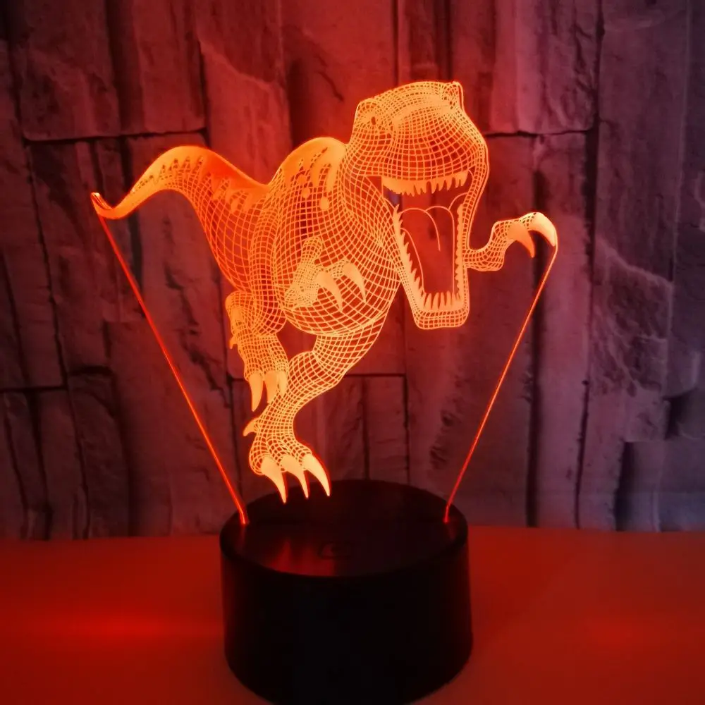 3D светодиодный Ночные огни Динозавров Модель 7 цветов света для домашнего декора Usb настольная лампа удивительных оптических лампа Touch