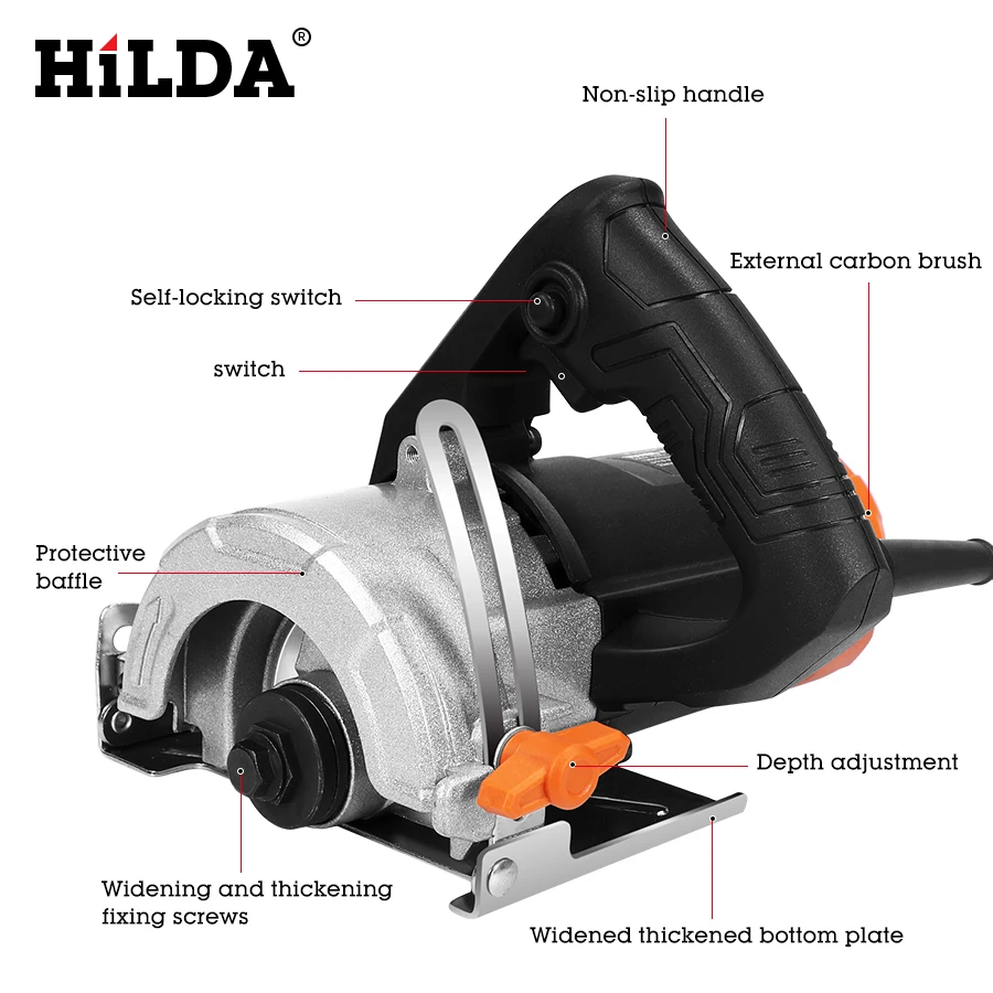 HILDA Electric Circular Saw For Woodworking Multi-function Cutting Machine Household Small Flip Saw Circular 110mm Blade