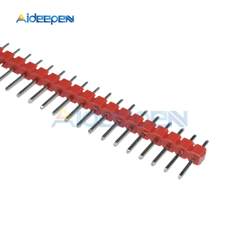 

10Pcs Single Row 40Pin 2.54mm Round Female Pin Header gold plated hined Red