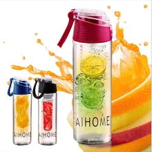 Aihome 800 ml ciclismo deporte de la infusión de agua infusor fruta taza de jugo de lemon médica bicicleta ecológico bpa botella tapa de desintoxicación