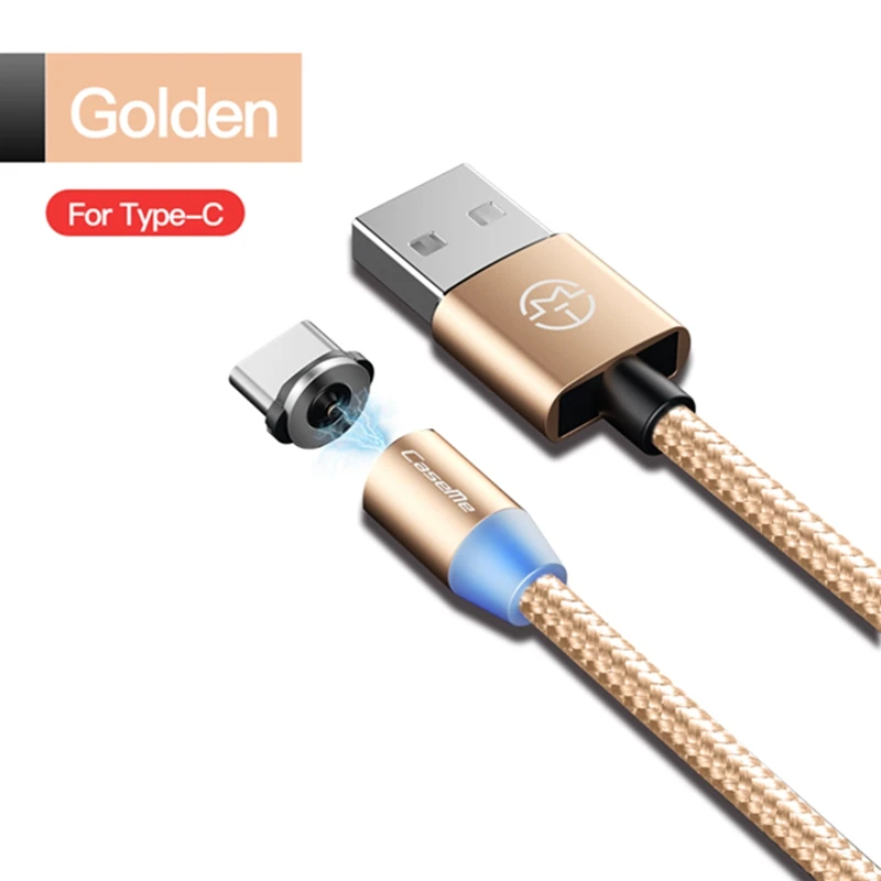 Магнитный кабель для быстрой зарядки 360 градусов для iPhone samsung type C Android, usb кабель для зарядки huawei oppo redmi - Цвет: gold for TypeC full
