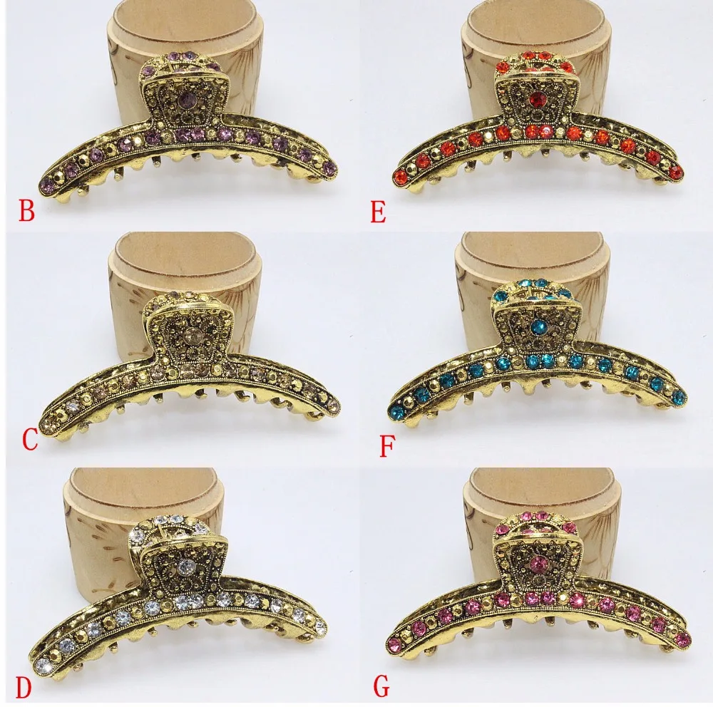 1pc Fashion Hair Claw Brass Silver Big Hair Clamp Useful Hair Clip Grip