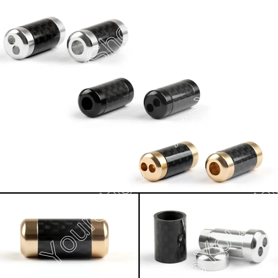 Areyourshop Sale 100 Pcs HiFi Carbon Fiber Pants Boot Y Splitter 1 To 2 Speaker RCA Cable Audio Wire Black Gold Silver