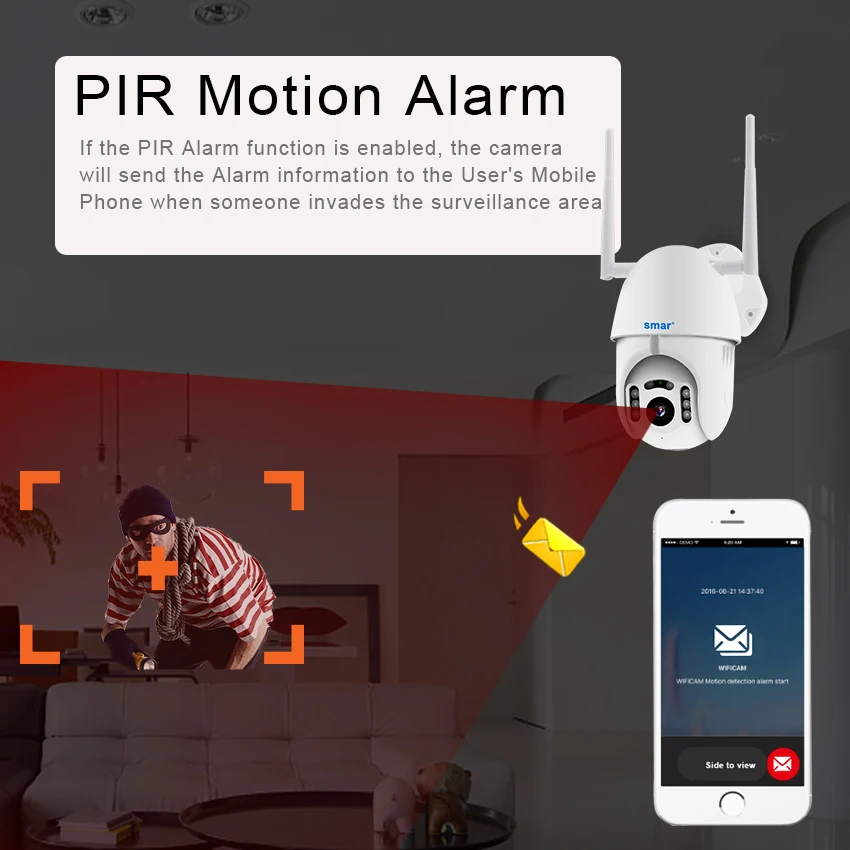  Smar Wifi Della Macchina Fotografica Esterna Ptz Ip Camera H.265X 1080 P Velocità Del Cctv Telecame