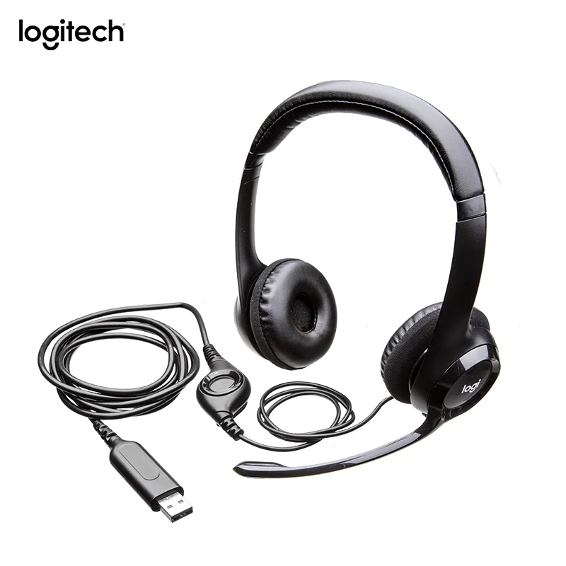 

2019 New Original Logitech H390 Wired Computer Headset With Noise Reduction Foldable MicWith Volume/Mute Control Earphone USB-A