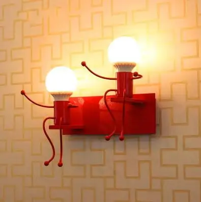 Probleem regeren Beroemdheid Wandlampen rood/wit/zwart 1/2 heads Leuke cartoon schurk wandlamp creatieve  woonkamer nachtkastje entree pass ZA ZLL5418|wall light|wall lampred wall  light - AliExpress