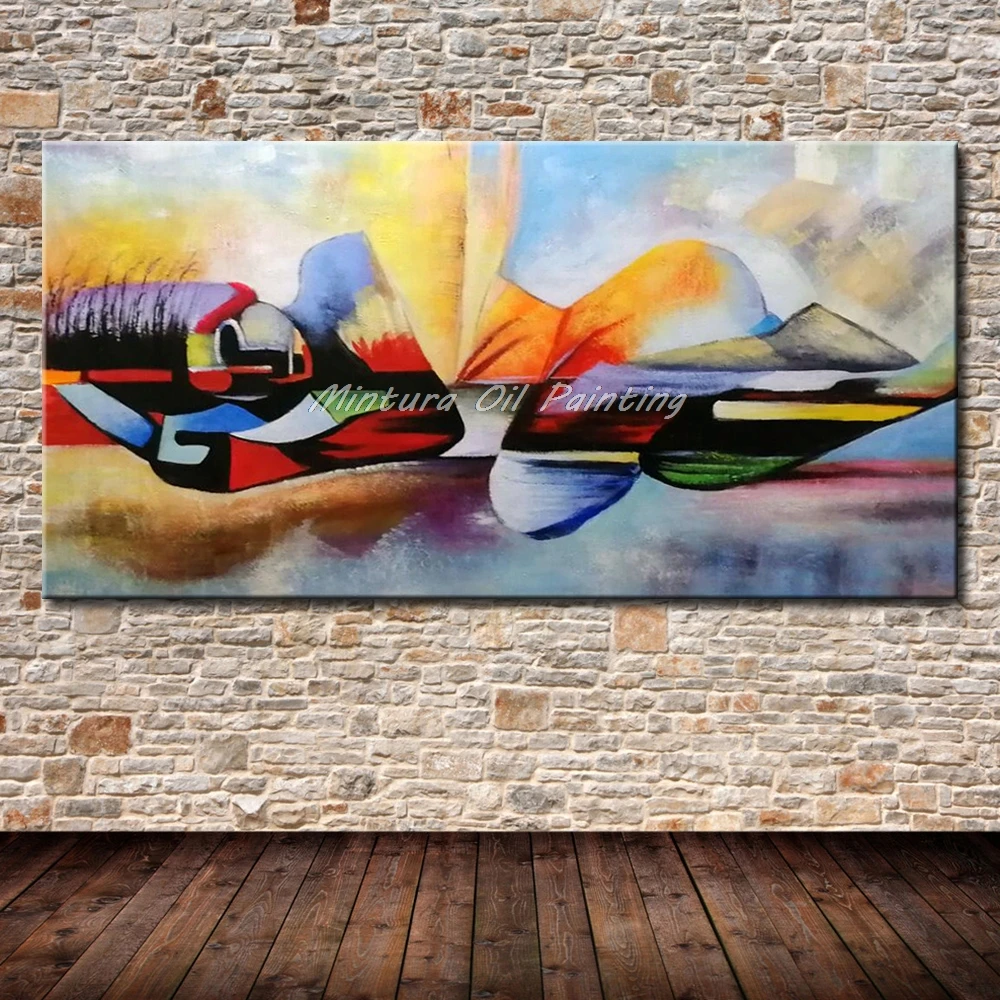 

Arthyx Art Large Size Hand Painted Abstract Sleeping Buddha Oil Paintings On Canvas Wall Art Pictures for Living Room Home Decor