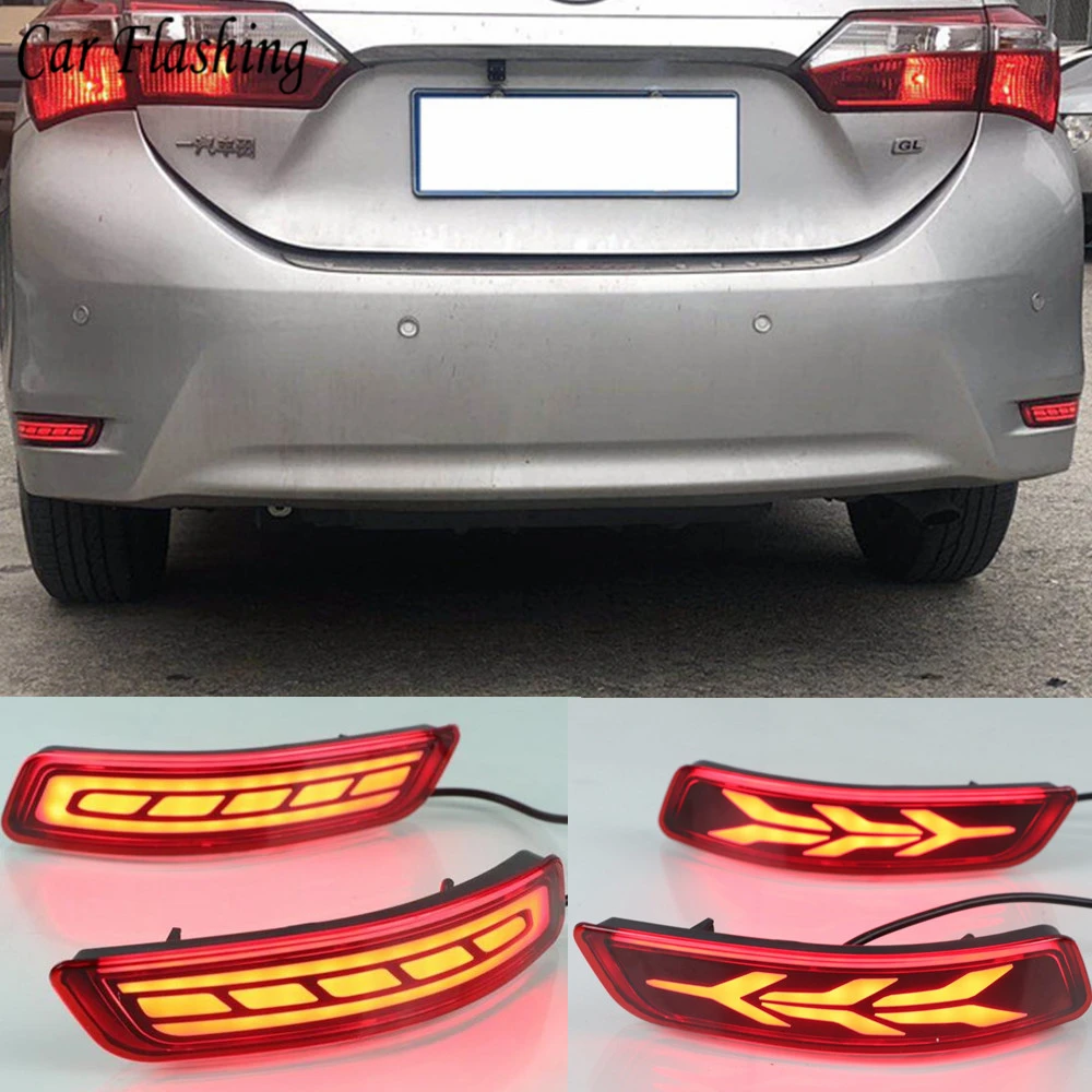 Автомобильный светодиодный задний противотуманный фонарь, светильник-бампер, тормозной светильник, отражатель динамического сигнала поворота для Toyota Corolla Altis