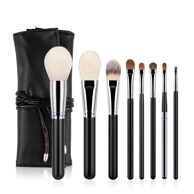 

ANMOR 8Pcs Makeup Brushes Set Goat Hair Foundation Powder Lipstick Eyeliner Make Up Brush With Bag Cosmetic Kit Recommend