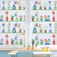 45*200 см милый цветок витражная пленка декоративная витражная пленка уединение Туалетная оконная наклейка