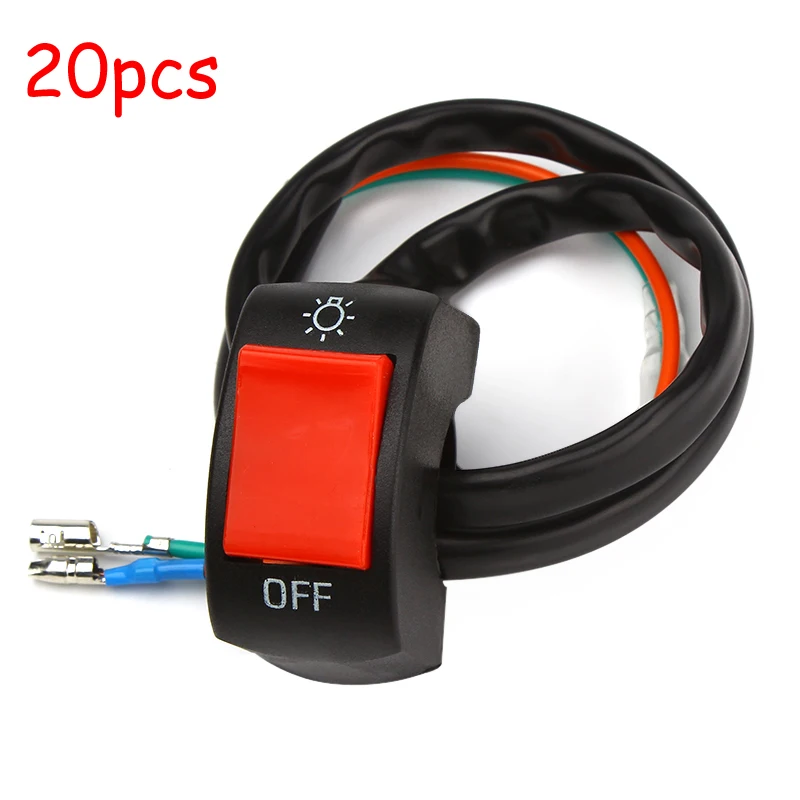 20pcs Universal 7/8" Motorcycle ON/OFF Button Switch Handlebar