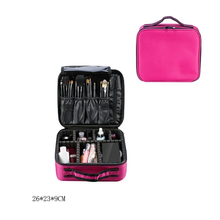 Профессиональный Чехол для макияжа, большая емкость, ручной органайзер для макияжа, сумка на плечо для туалетных принадлежностей, портативная дорожная косметичка, чехол для костюма - Цвет: new mini pink