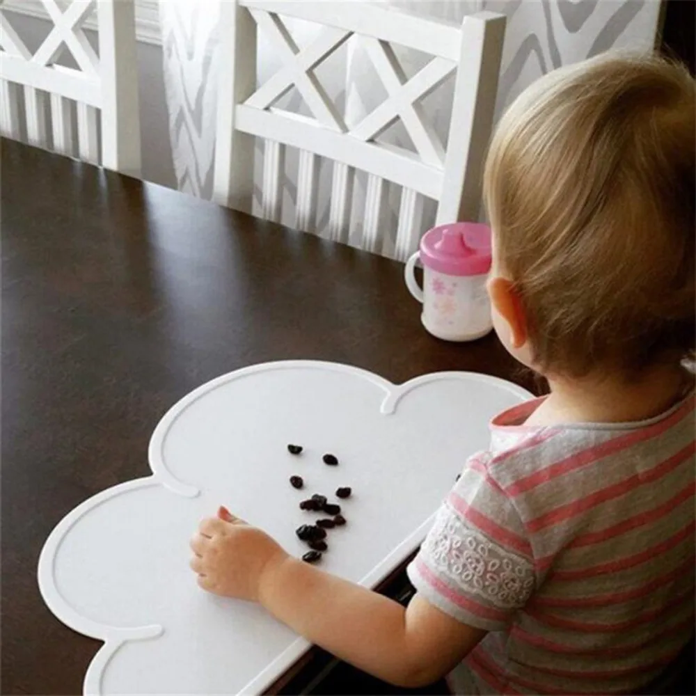 

48*27cm Cloud Silicone Placemat Heat Resistant Mat Silicone Table Mat Children Meal Dinning Mat Non-toxic Home Kitchen Pads
