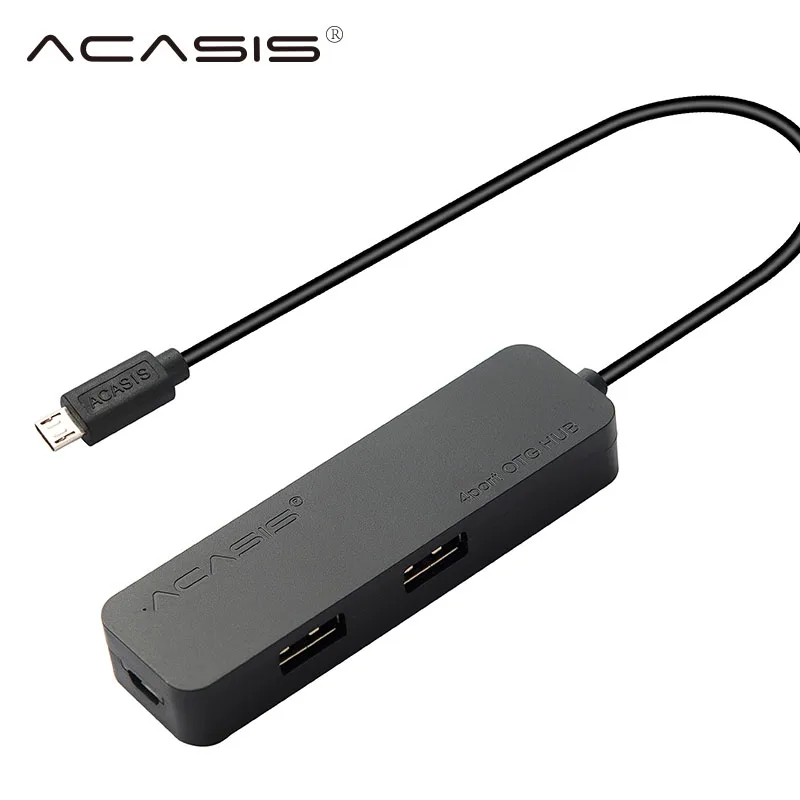 

High Quality ACASIS H032 4 Ports OTG Micro USB HUB USB2.0 Adapter 1.5A Charging Cable Charging Power Transmisson Cable Splitter